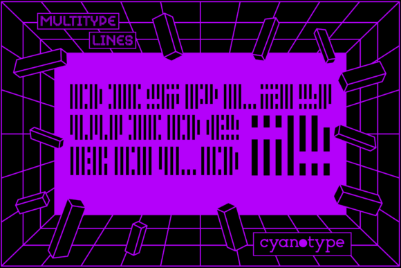 MultiType Lines Display Wide Bold 2 Font