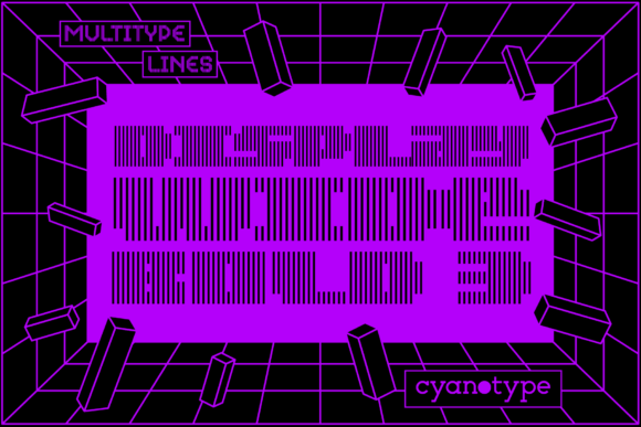 MultiType Lines Display Wide Bold 3 Font